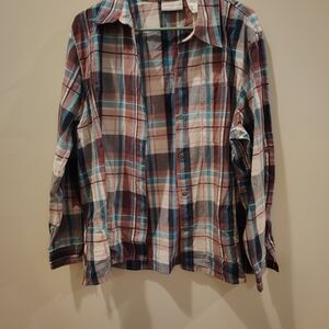 Alfred Dunner Women's Plaid Blouse - Red, Blue, White